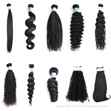 Soft Smooth Healthy With Lace Frontal Closure Weave Raw Mink Brazilian Bundles Cuticle Aligned Virgin Human Hair Extension